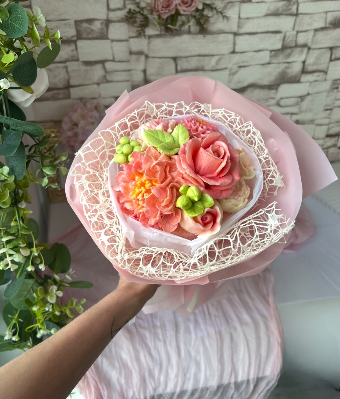 Coral Sorbet XS buchet mini în nuanțe coral din bezea